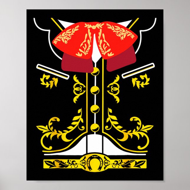 Poster Mariachi Tee Charro Cinco De Mayo Hallowee (Devant)