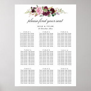 Poster mariage à fleurs violettes