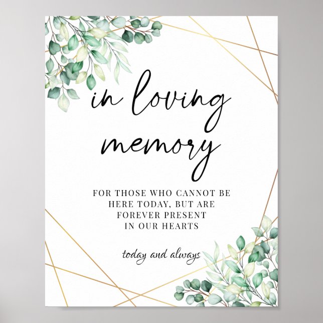 Poster Mariage à la mémoire de Eucalyptus Verdure (Devant)