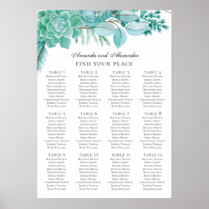 Poster Mariage à la menthe. Aquarelle succulente