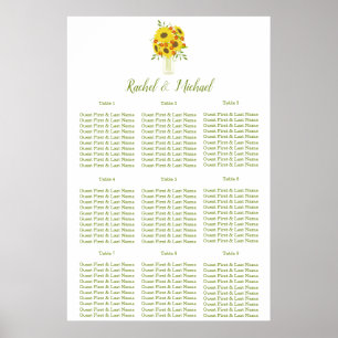 Poster Mariage à thème Tournesol de Pays de Charme