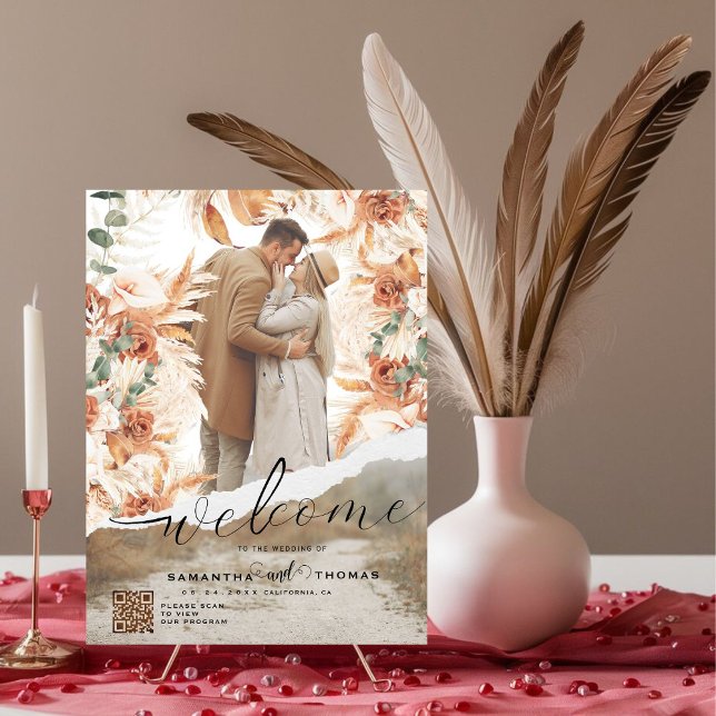Poster mariage Affiche de bienvenue avec Boho Flow (Créateur téléchargé)