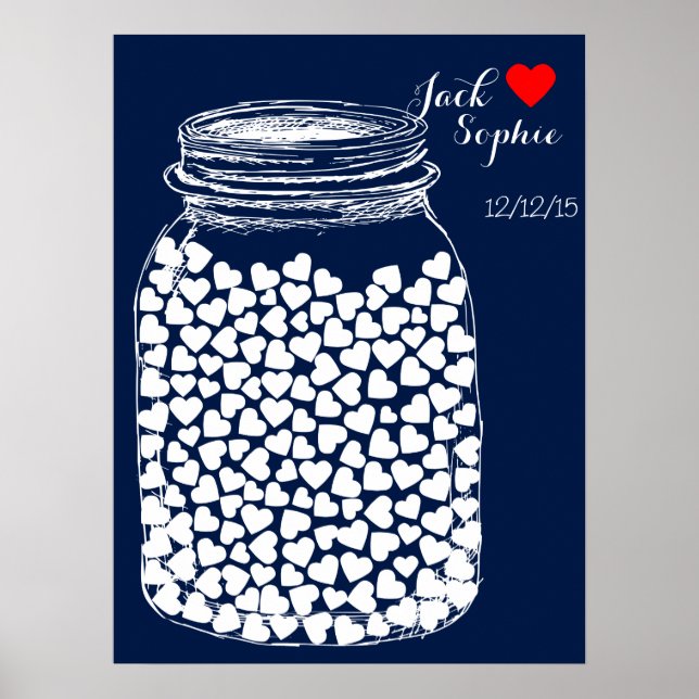 Poster Mariage alternatif livre d'invités mason craie 150 (Devant)