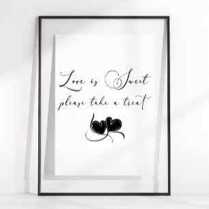Poster Mariage Amour est Doux Écriture Simple Moderne Noi