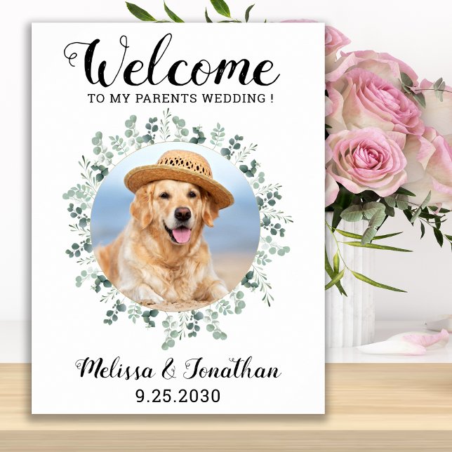 Poster Mariage animal de compagnie Bienvenue photo de chi (Créateur téléchargé)