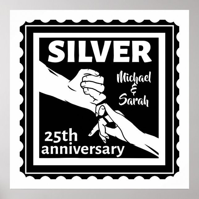 Poster Mariage anniversaire 25 ans argent (Devant)