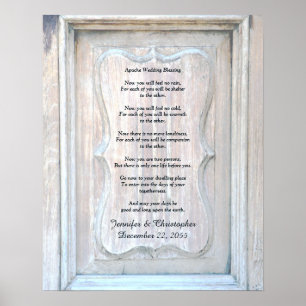 Poster Mariage Apache Bénédiction Arrière - plan bois anc