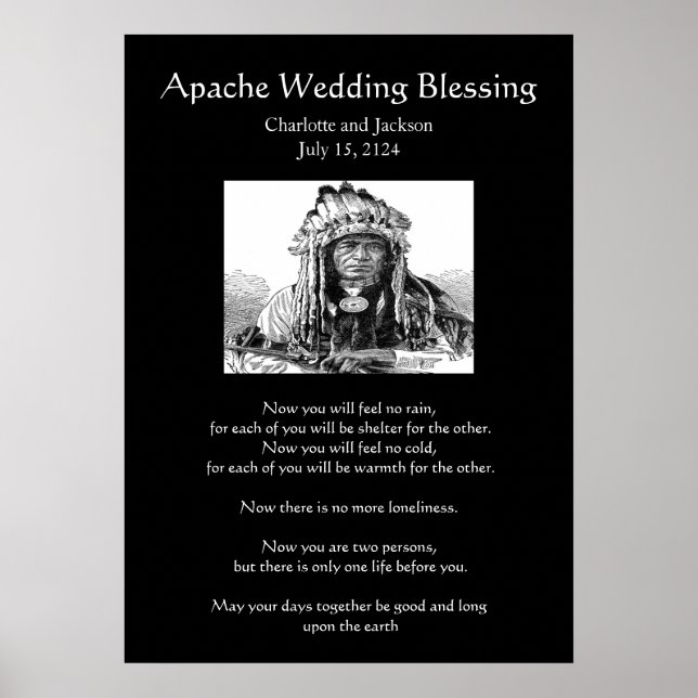 Poster Mariage Apache Bénédiction Cheif (Devant)