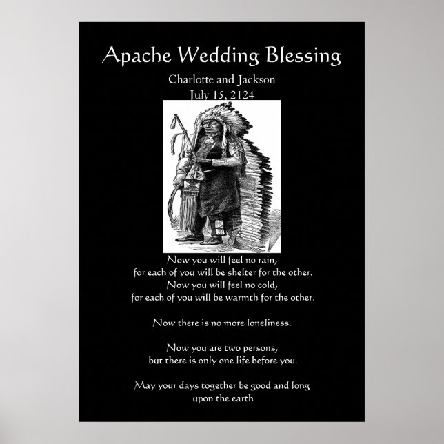 Poster Mariage Apache Bénédiction Dakota-Sioux Cheif (Devant)