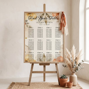 Poster Mariage aquarelle florale terracotta Bohème d'auto