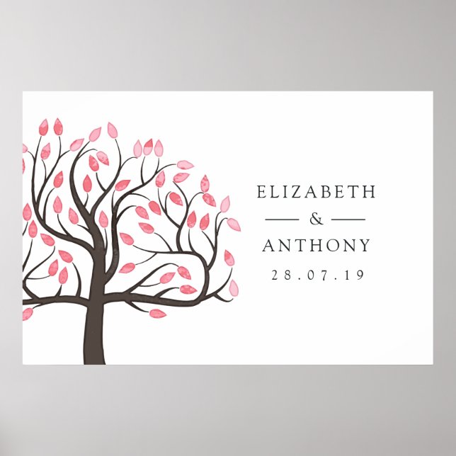 Poster Mariage Arborescence aquarelle (Devant)