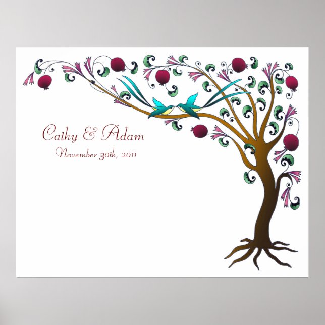 Poster mariage Arbre de vie -7 grenades (Devant)