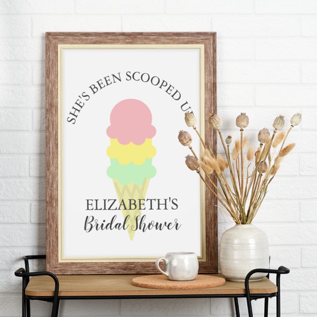 Poster Mariage avec Crème Glacée en Boules (Créateur téléchargé)