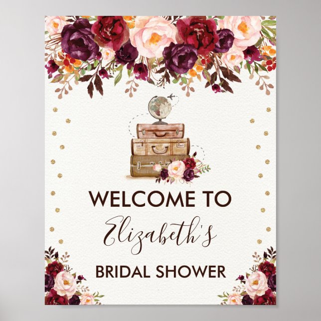 Poster Mariage Aventure Mariage Rustique Floral (Devant)
