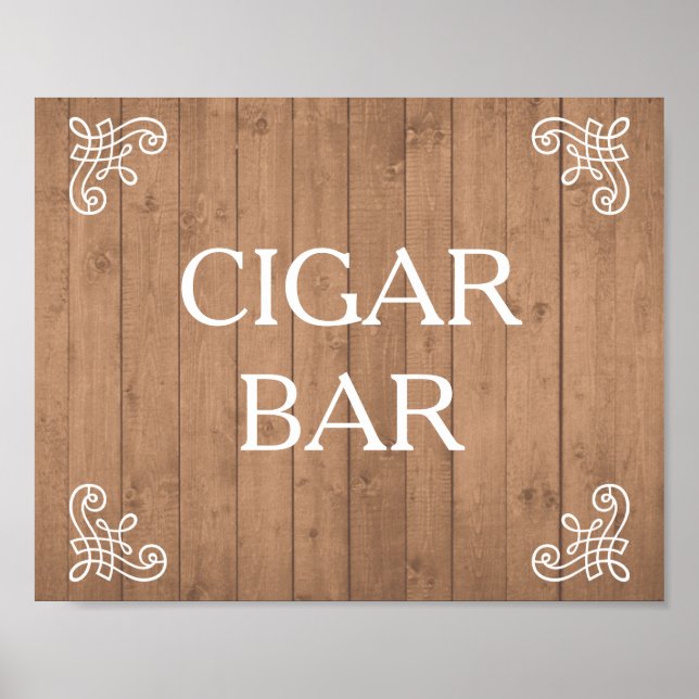 Poster Mariage - barre de cigares ou votre propre texte (Devant)