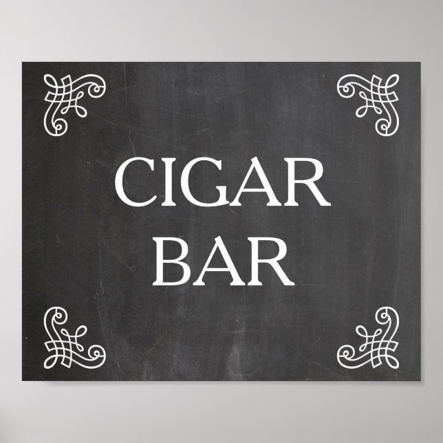 Poster Mariage - barre de cigares ou votre propre texte (Devant)