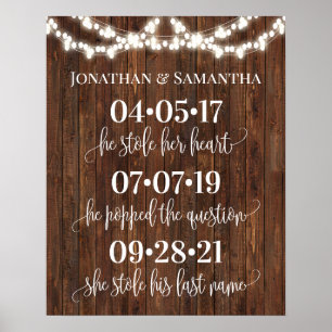 Poster Mariage Best Day Pays Western Oui Jour Signal