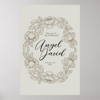 Poster Mariage Bienvenue Bohême