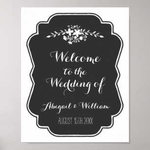 Poster Mariage Bienvenue Panneau personnalisé Panneau de