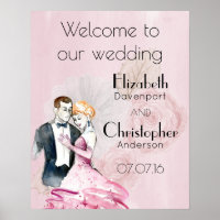 Mariage Bienvenue Vintage Wedding Couple