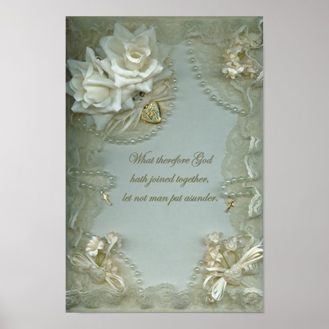 Poster Mariage blanc antique (Devant)
