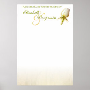 Poster Mariage blanc Rose Bud assise Planner blanc