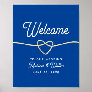 Poster Mariage bleu royal Bienvenue