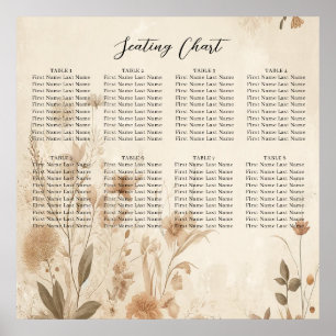 Poster Mariage Bohème Botanique Floral Délicat Vintage