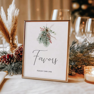 Poster Mariage botanique d'hiver :