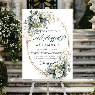Poster Mariage Cérémonie Non Branchée Botanique Vert Pous