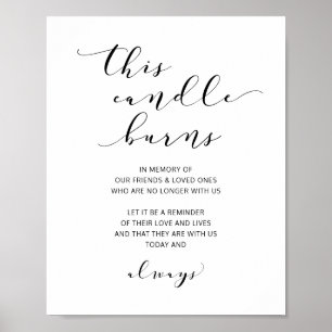 Poster Mariage Cette Bougie Brûle Signer Script Moderne