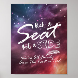 Poster Mariage Choisir Un Siège Pas Un Côté Étoiles Galax