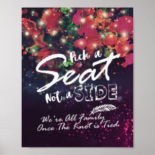 Poster Mariage Choisir Un Siège Pas Un Côté Floral Chaîne