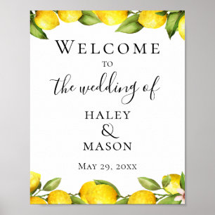 Poster Mariage Citrus Orchard Bienvenue