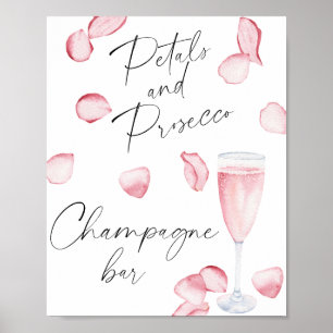 Poster Mariage civil rose prosecco - Bar à champagne