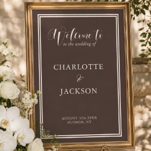 Poster Mariage Classique Brun Foncé Vieille Fortune 