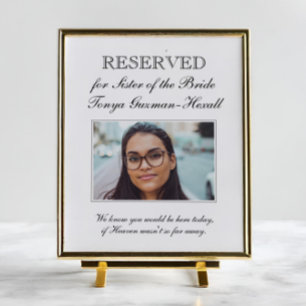 Poster Mariage commémoratif de la soeur de la mariée