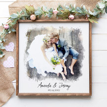 Mariage Couple Aquarelle Photo Noms de conservatio