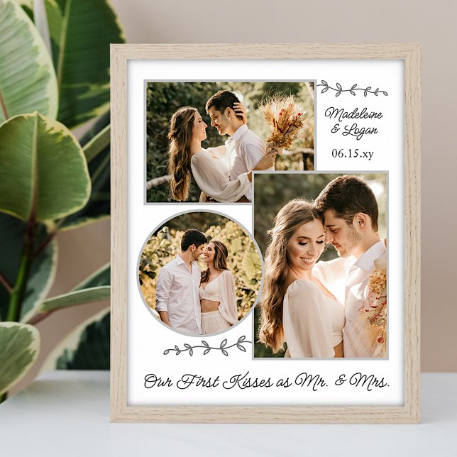 Poster Mariage Couple Photo Collage Personnalisé M. Mme K (Créateur téléchargé)
