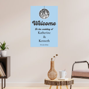 Poster Mariage d'accueil Disco Balls