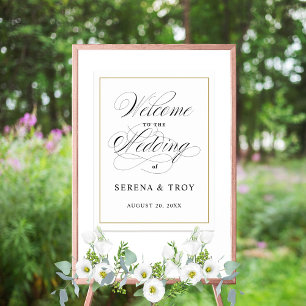 Poster Mariage d'Affiche de bienvenue de script élégant