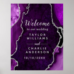 Poster Mariage d'âge mauve et argent
