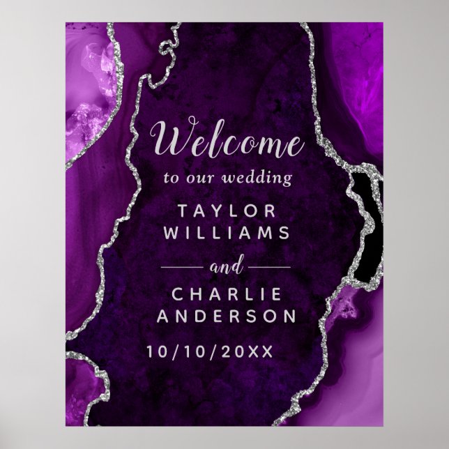 Poster Mariage d'âge mauve et argent (Devant)