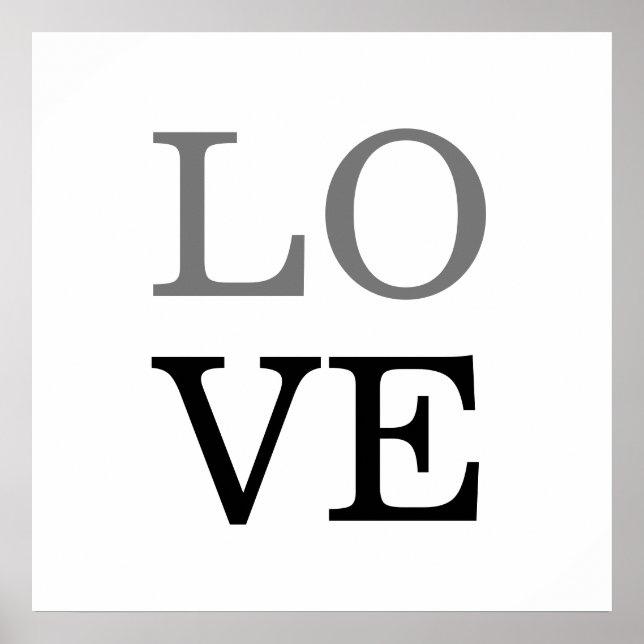 Poster Mariage d'amour de script noir gris (Devant)