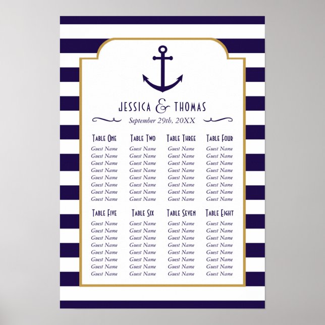 Poster Mariage d'Ancre de la marine nautique et de la ban (Devant)