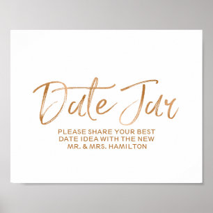 Poster Mariage Date Jar 8x10 Style Rose Gold Sign