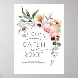 Poster Mariage de automne de fleurs en cascade rustique