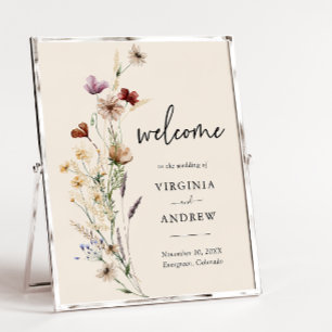 Poster Mariage de bienvenue Bohème Fleur sauvage