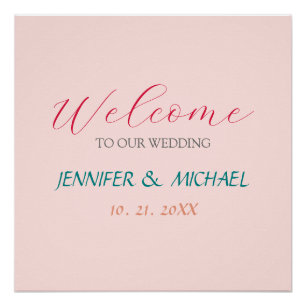 Poster Mariage de bienvenue élégant en calligraphie