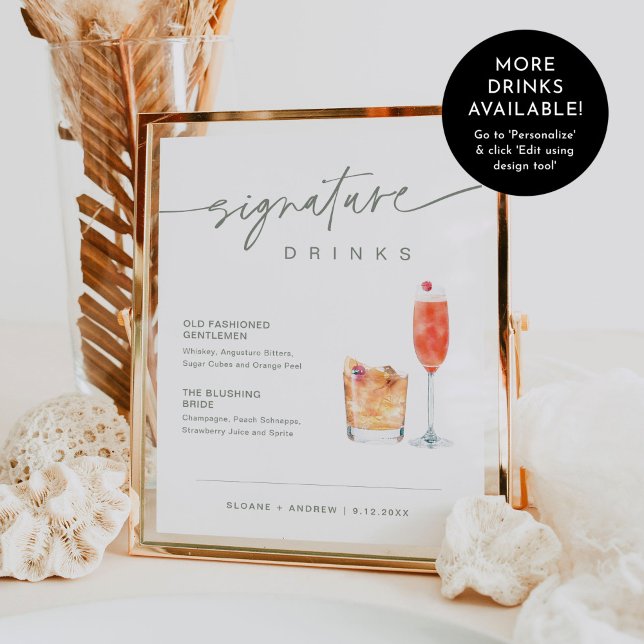 Poster MARIAGE de boissons signature SAGE 8x10 (Créateur téléchargé)